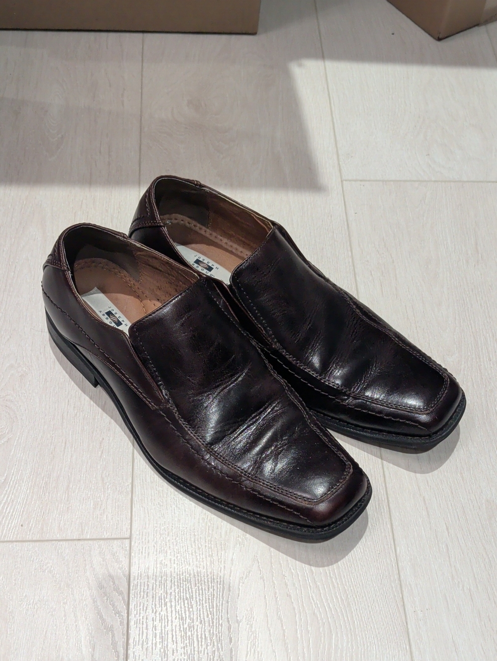 Joseph Abboud Men's Dark Brown Leather Slip-On Loafers